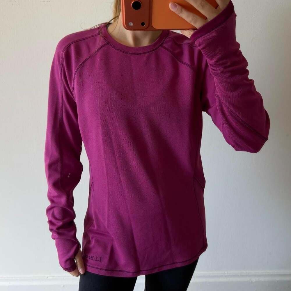 L.L.Bean Women's Pink and Purple Shirt